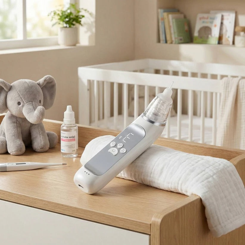 Rechargeable Electric Baby Nasal Aspirator - 3 Suction Modes & Soothing Music for Easy Congestion Relief