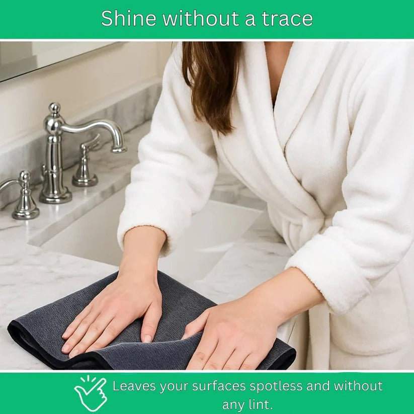 High-Absorbency Microfiber Cleaning Cloth - 1200 GSM for Streak-Free Glass & Kitchen Cleaning