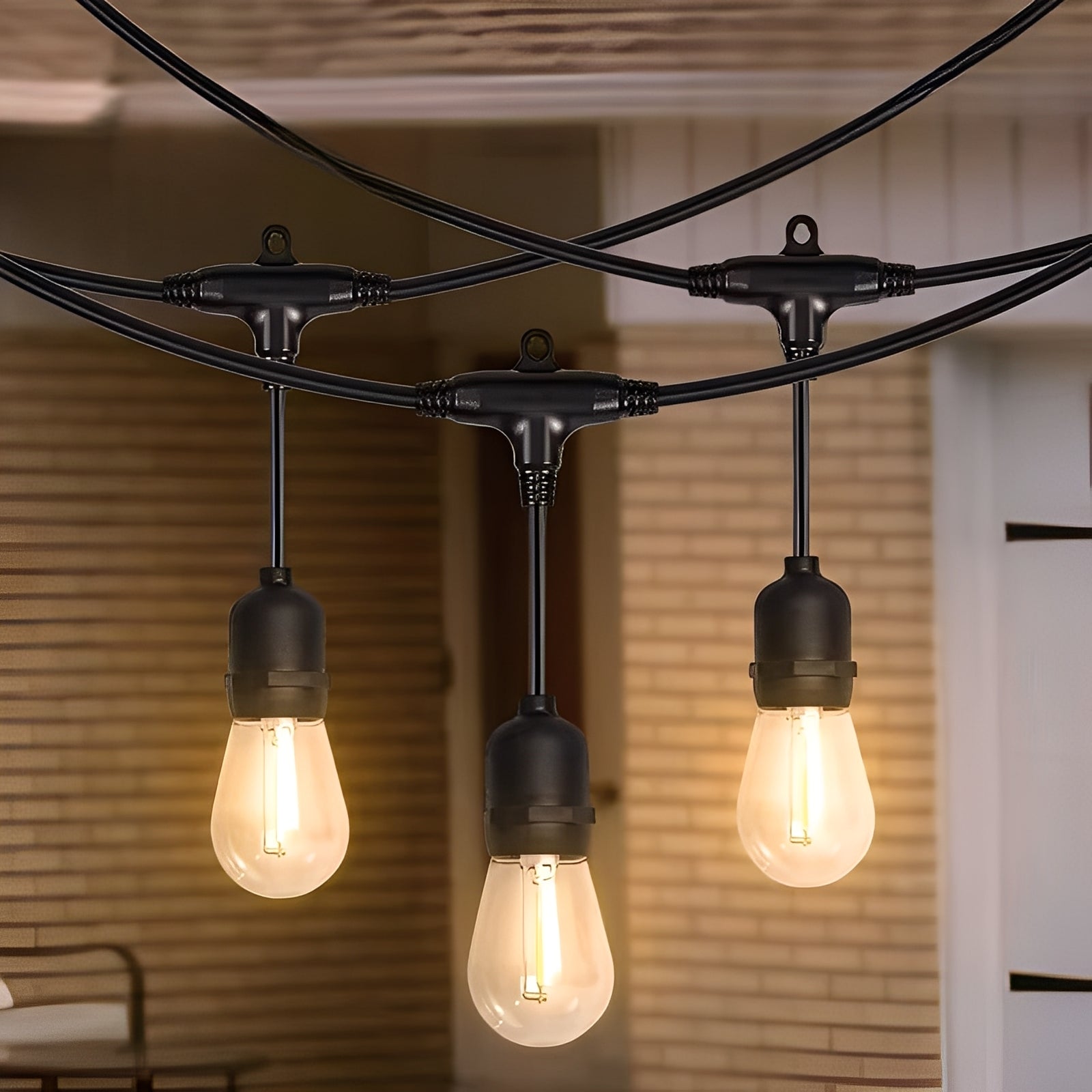 Outdoor LED String Lights with E27 Sockets - 220V Waterproof Patio Lighting for Gardens, Decks, and Events