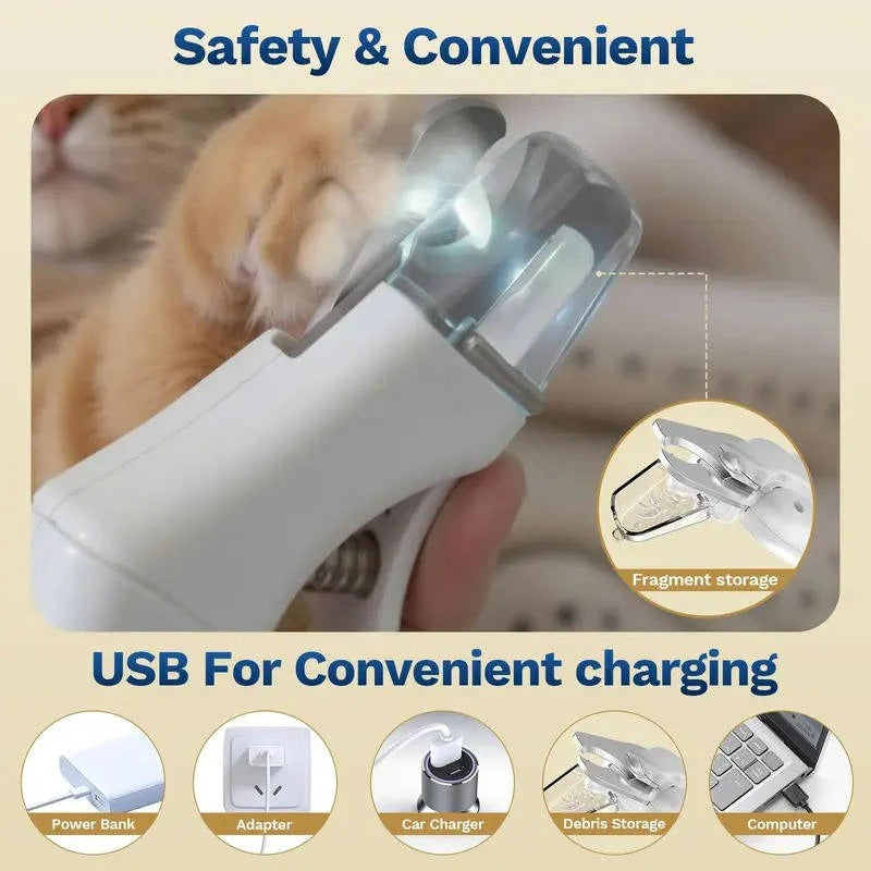 Quiet Rechargeable Dog & Cat Nail Grinder - Low Noise Pet Nail Trimmer for Safe & Easy Grooming