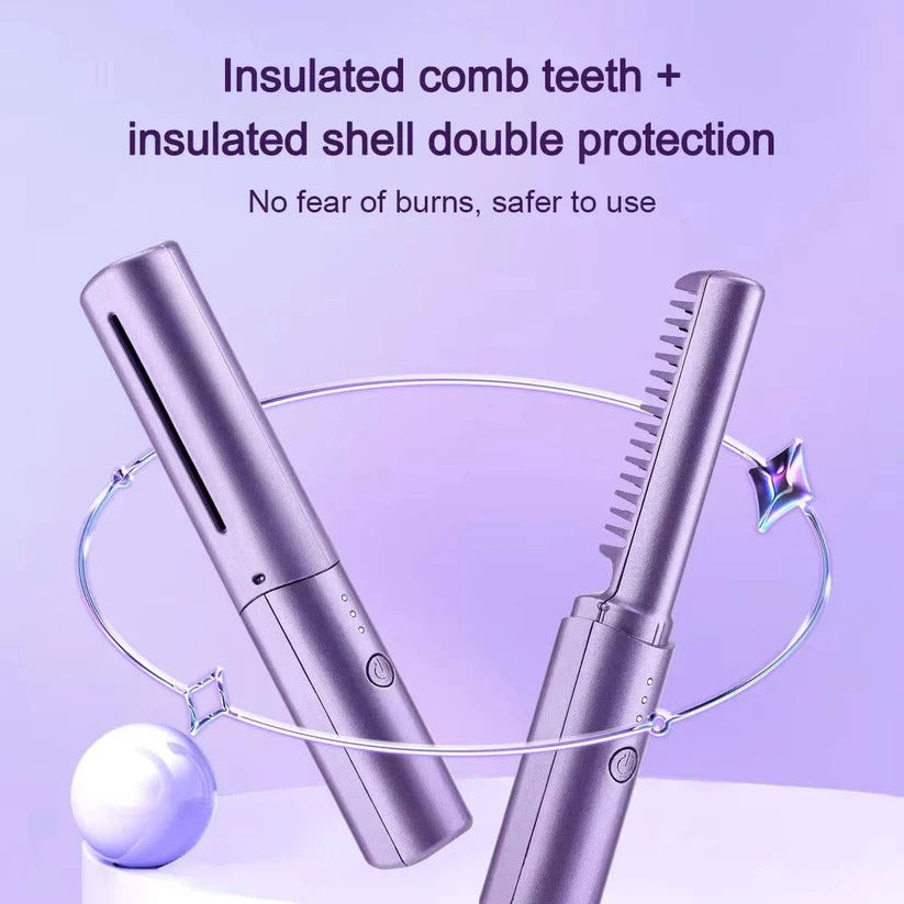 Cordless Ceramic Hair Styling Brush with Frizz Control - Ionic Technology for Smooth, Sleek Hair