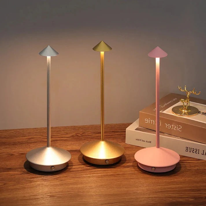 Portable Wireless LED Table Lamp - Touch Control Dimming, Rechargeable & Stylish Design