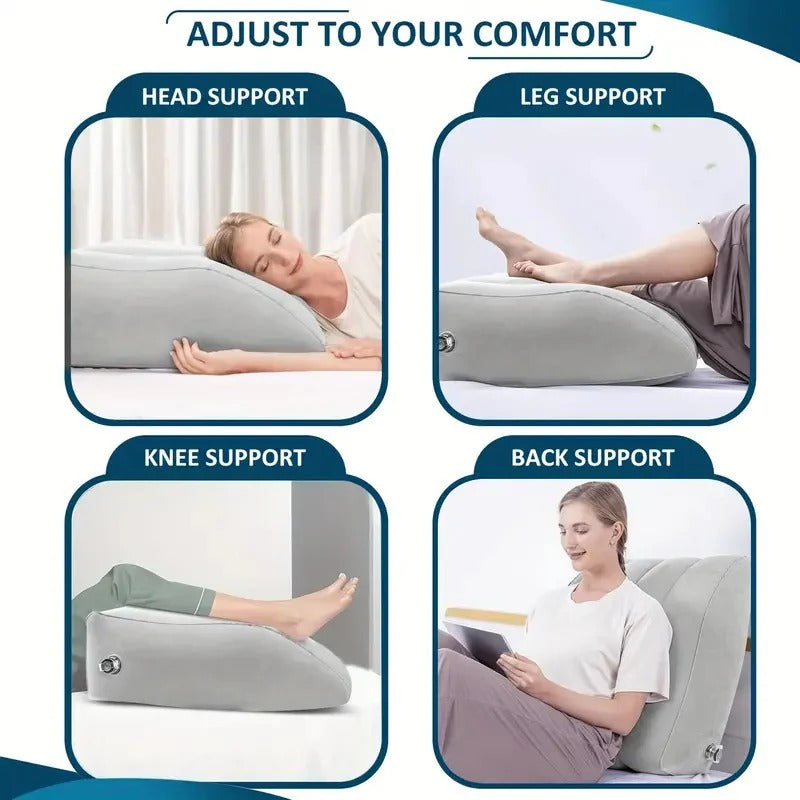 Adjustable Inflatable Leg Rest Pillow with Storage - Elevate Comfort for Travel & Home Use