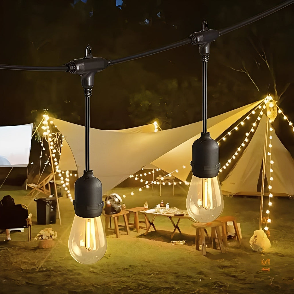 Outdoor LED String Lights with E27 Sockets - 220V Waterproof Patio Lighting for Gardens, Decks, and Events