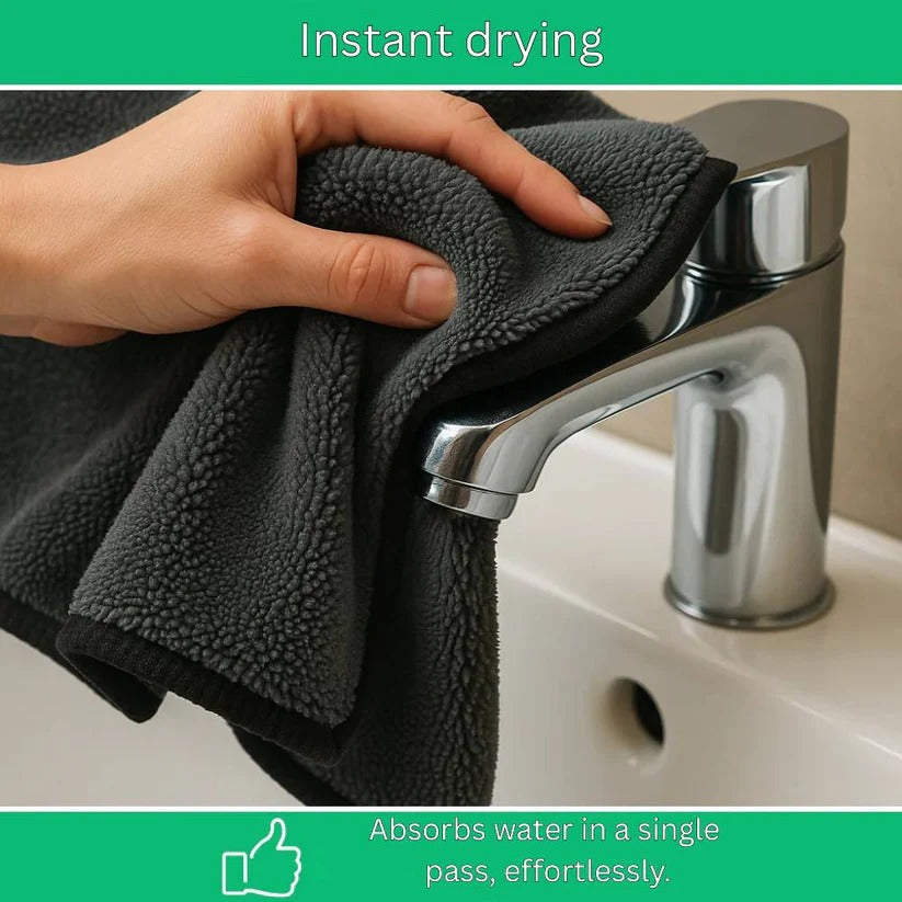 High-Absorbency Microfiber Cleaning Cloth - 1200 GSM for Streak-Free Glass & Kitchen Cleaning