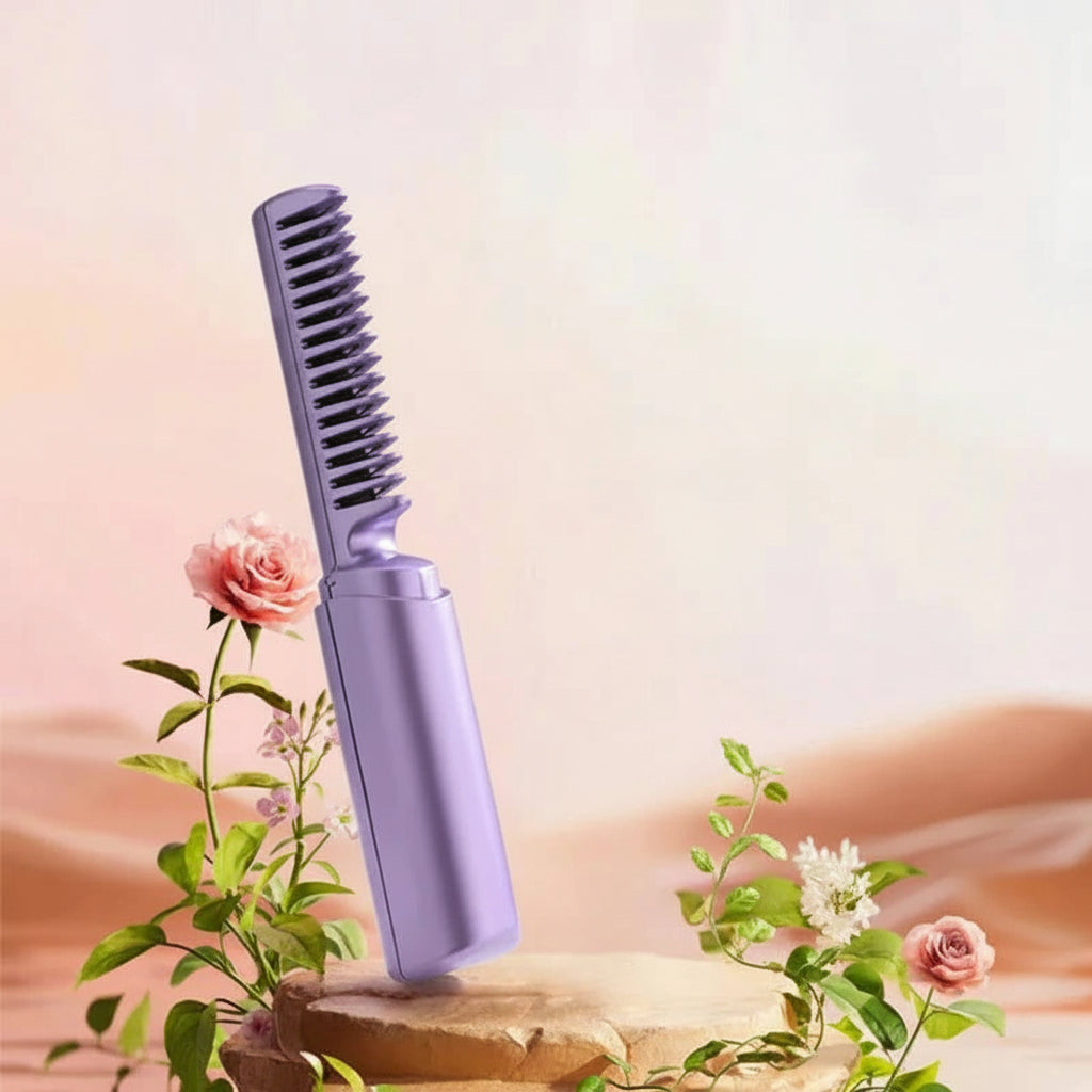 Cordless Ceramic Hair Styling Brush with Frizz Control - Ionic Technology for Smooth, Sleek Hair