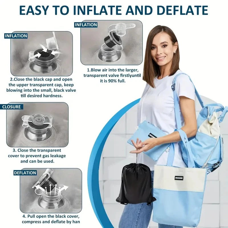 Adjustable Inflatable Leg Rest Pillow with Storage - Elevate Comfort for Travel & Home Use
