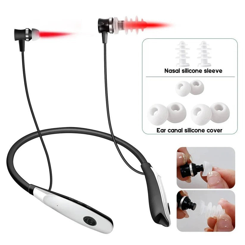 Rechargeable 650nm Red Light Therapy Device with Dual Ear & Nasal Probes for Pain Relief and Wellness