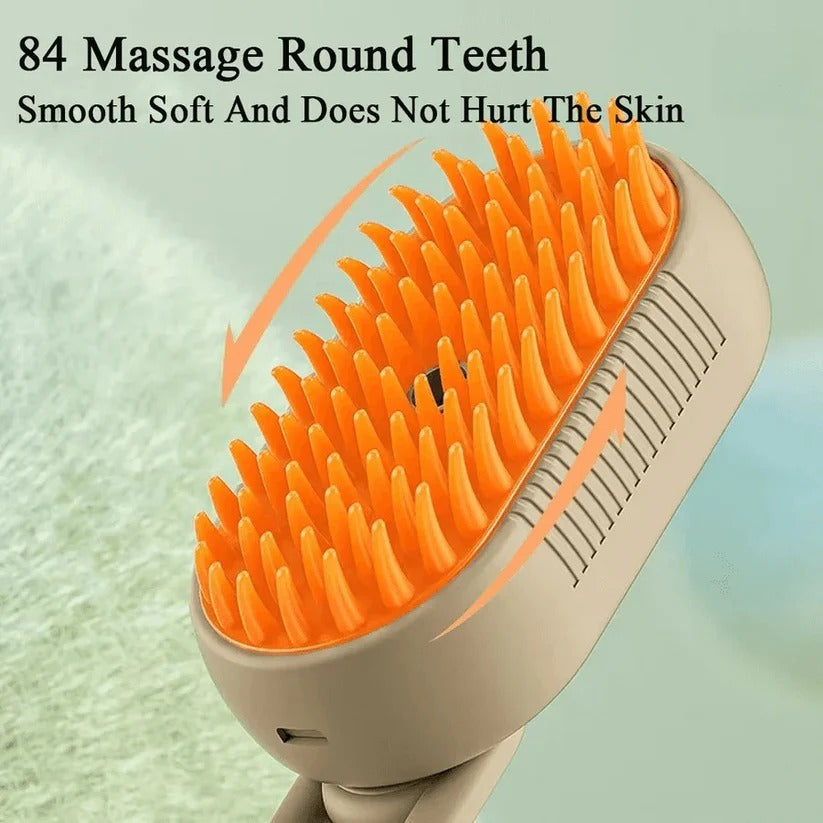 2-in-1 Pet Grooming Brush with Steam Spray & Hair Removal Comb - Effortless Pet Care Tool for Dogs & Cats