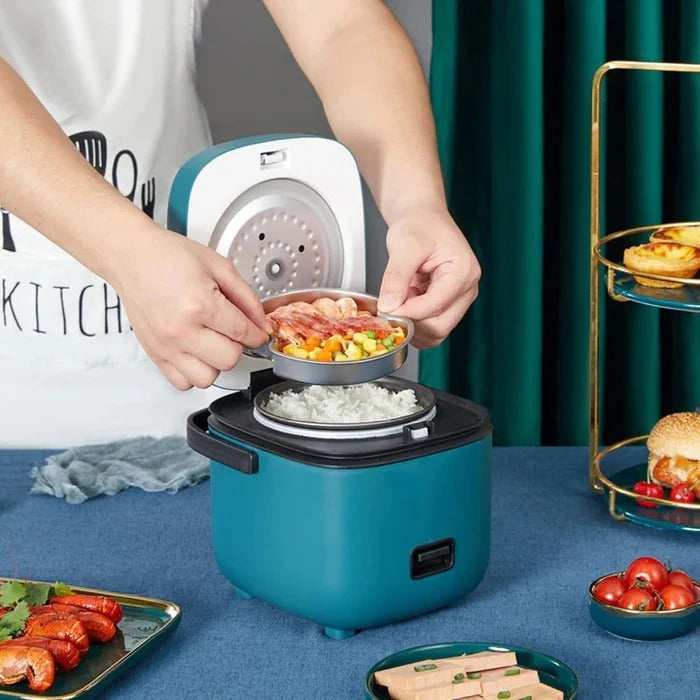Compact Portable Electric Rice Cooker - 5-Cup Capacity, Non-Stick, Multi-Function Cooking, Ideal for Home & Travel