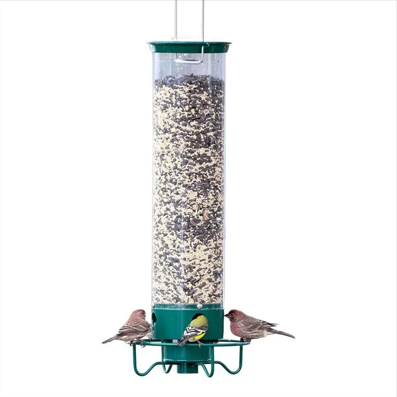 Window-Mounted Metal Bird Feeder with Weight-Activated Perch - Perfect for Seed Feeding and Bird Watching