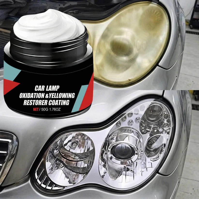 2-Pack Car Headlight Restoration Kit - Yellowing Removal Paste & Sponge for Clear, Bright Headlights