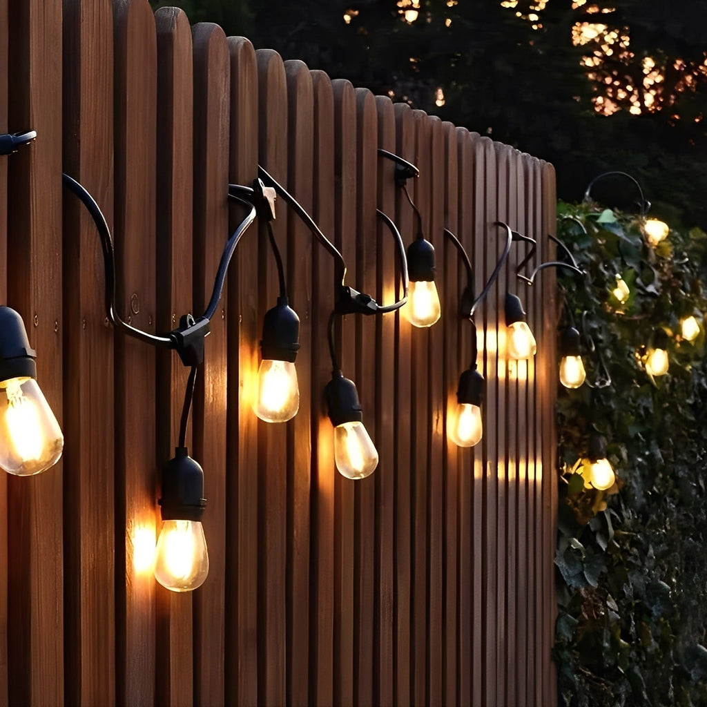 Outdoor LED String Lights with E27 Sockets - 220V Waterproof Patio Lighting for Gardens, Decks, and Events