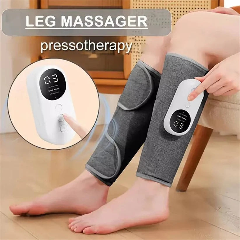 Cordless Air Compression Leg Massager with Soothing Heat & Remote Control - Relaxation & Recovery for Tired Legs