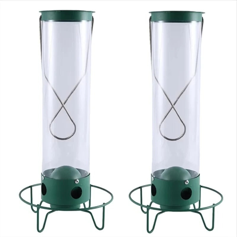 Window-Mounted Metal Bird Feeder with Weight-Activated Perch - Perfect for Seed Feeding and Bird Watching