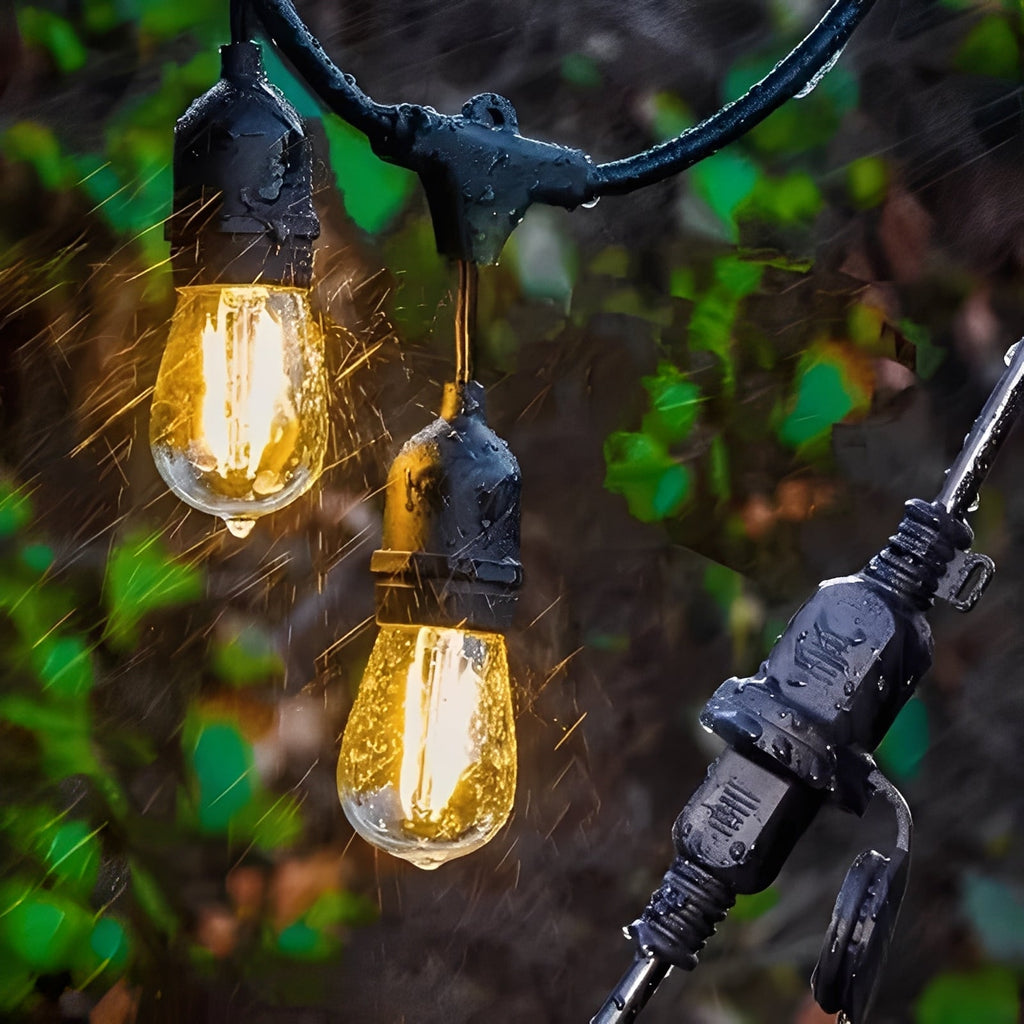 Outdoor LED String Lights with E27 Sockets - 220V Waterproof Patio Lighting for Gardens, Decks, and Events