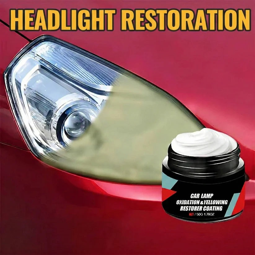 2-Pack Car Headlight Restoration Kit - Yellowing Removal Paste & Sponge for Clear, Bright Headlights