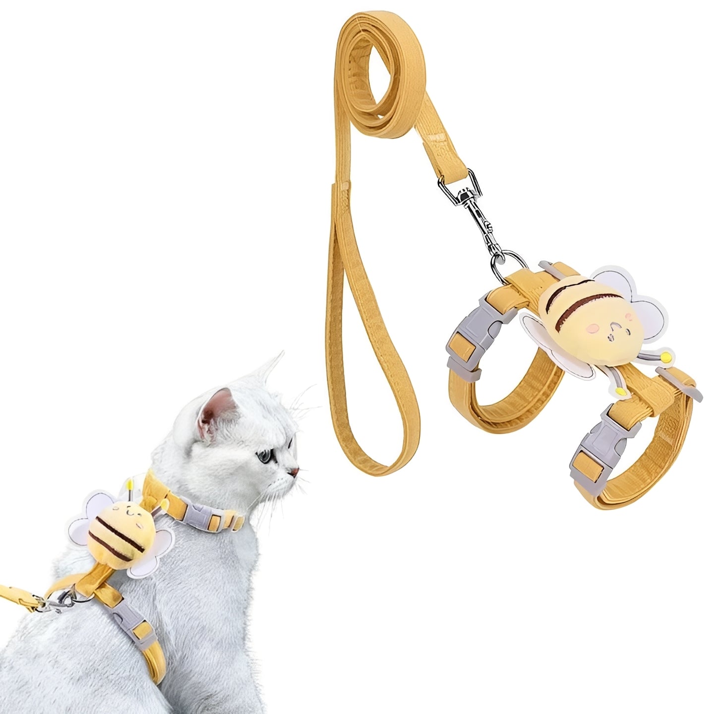Adjustable Cat Harness and Collar Set - Comfortable & Secure Fit for Cats - Perfect for Walking & Outdoor Adventures