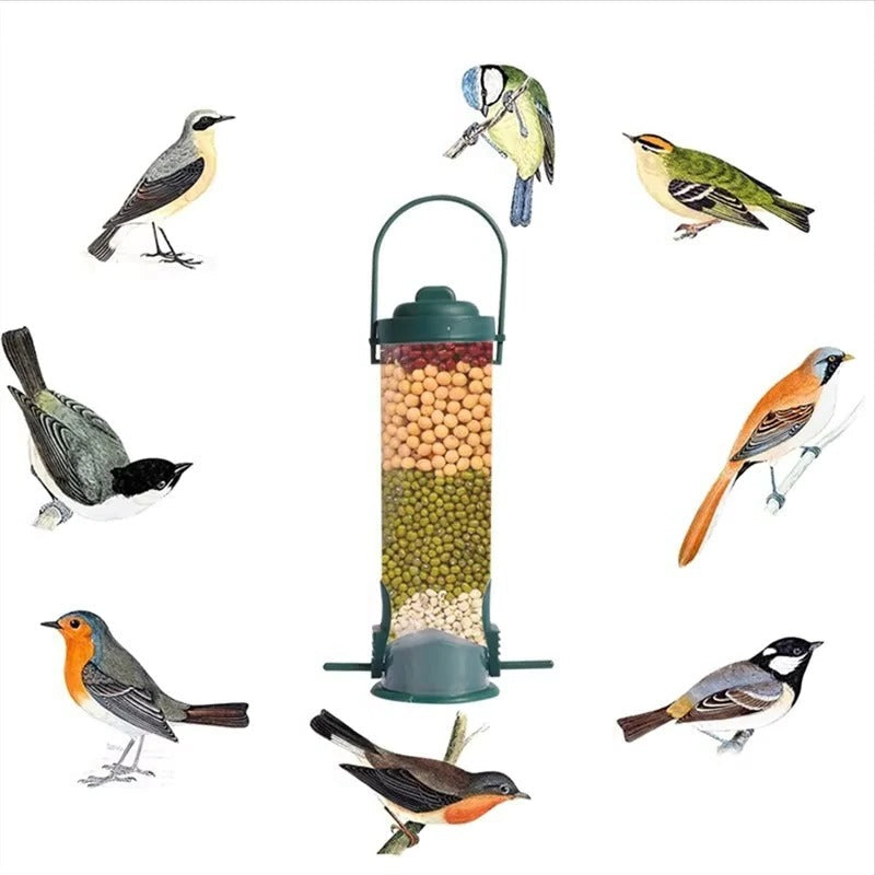 Window-Mounted Metal Bird Feeder with Weight-Activated Perch - Perfect for Seed Feeding and Bird Watching