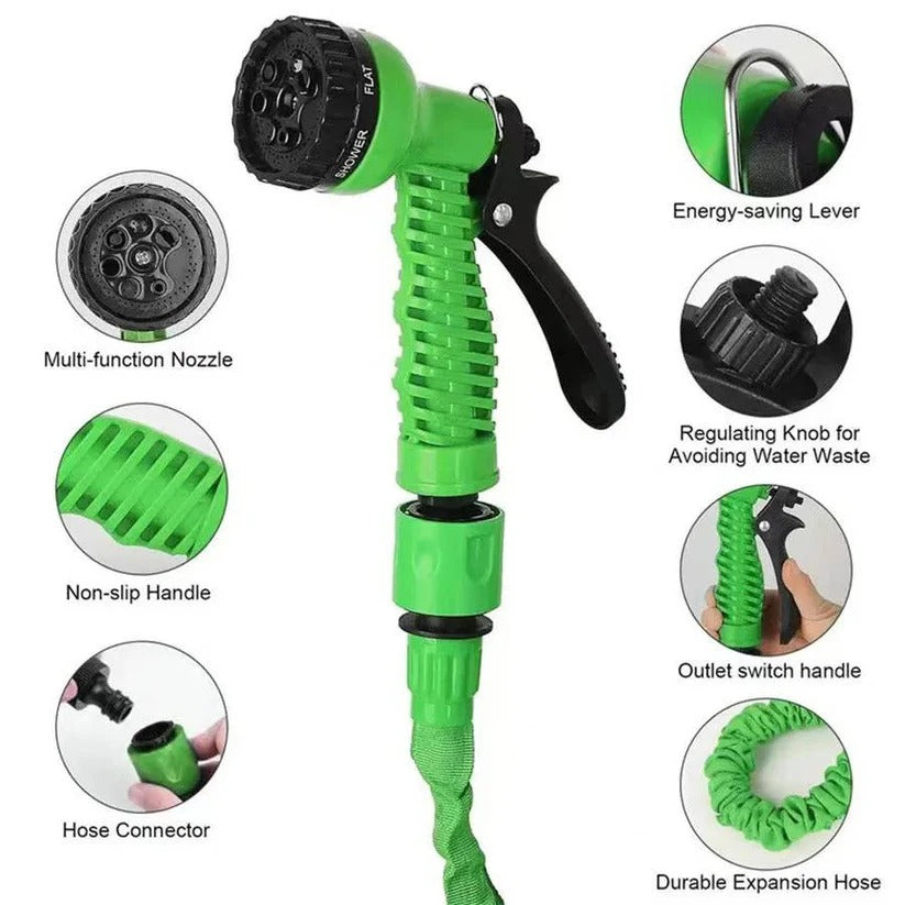 Durable Flexible Expandable Garden Hose - Multi-Layer Core, Lightweight & Kink-Resistant