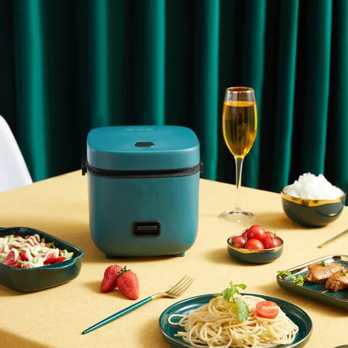 Compact Portable Electric Rice Cooker - 5-Cup Capacity, Non-Stick, Multi-Function Cooking, Ideal for Home & Travel