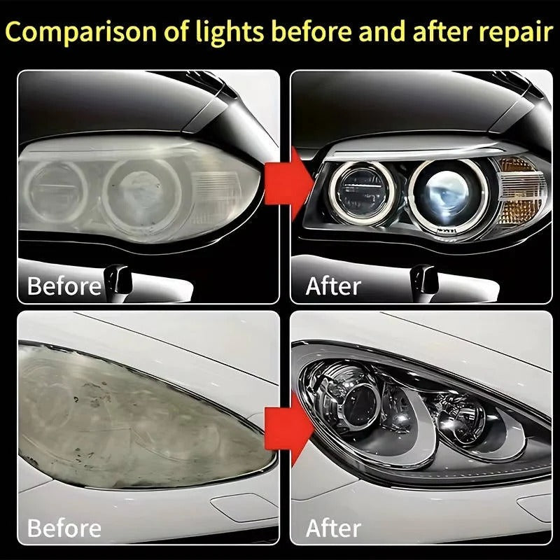 2-Pack Car Headlight Restoration Kit - Yellowing Removal Paste & Sponge for Clear, Bright Headlights
