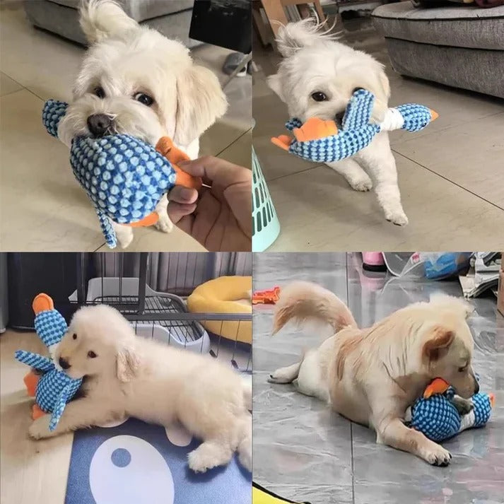 Durable Plush Dog Chew Toy with Squeaker - Perfect for Interactive Play and Chewing Fun