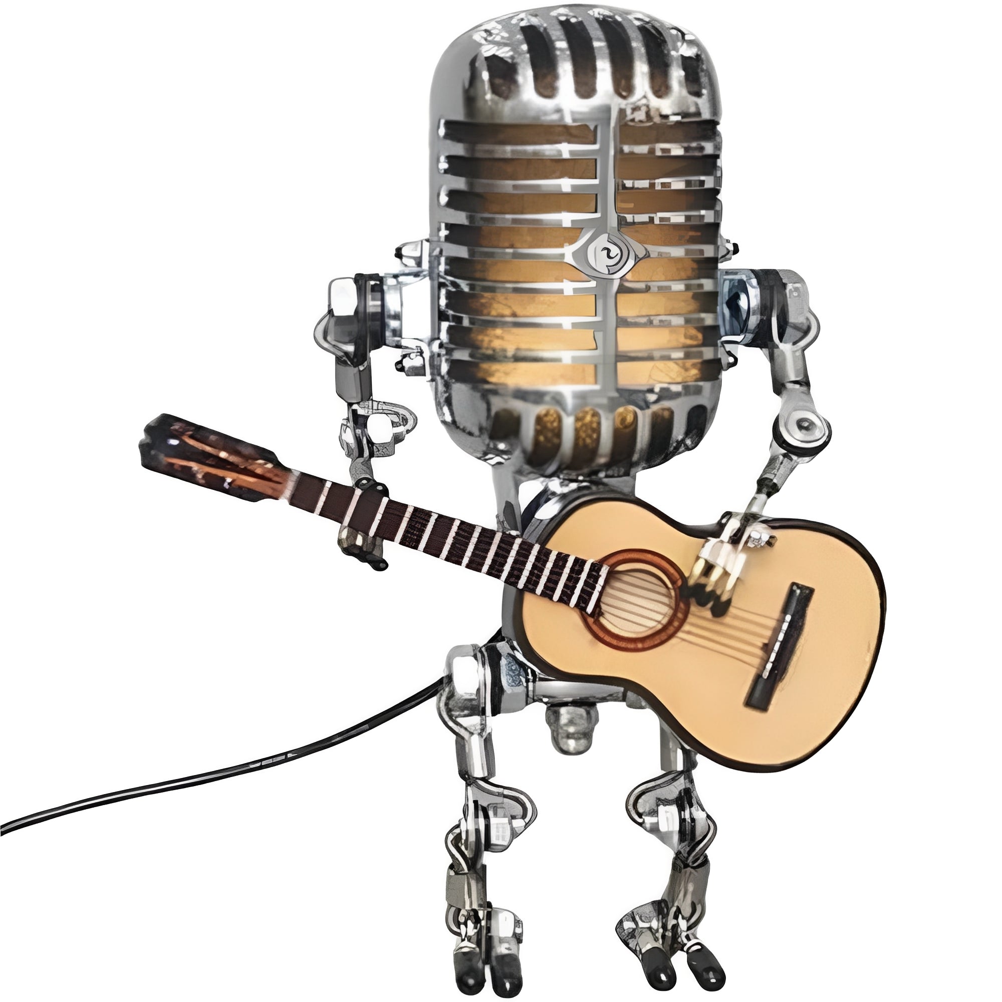 Vintage Microphone Robot Design Retro LED Desk Light – Unique Decorative Lighting for Home & Office