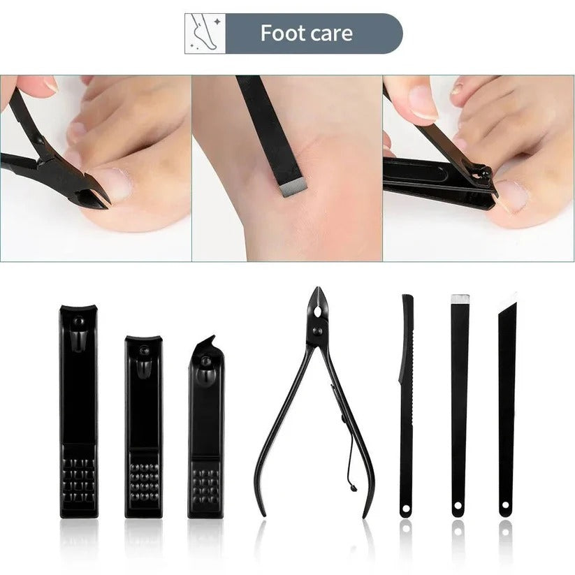 24-Piece Stainless Steel Manicure & Pedicure Nail Clipper Set with Travel Wallet - Premium Quality Grooming Kit