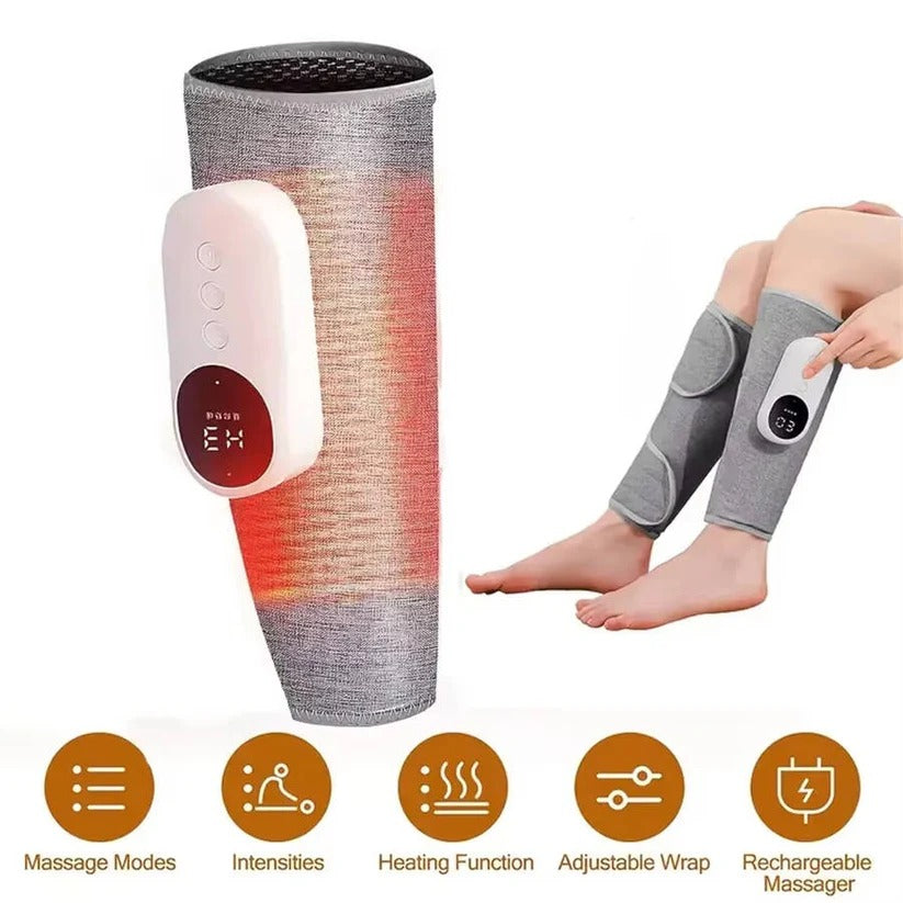 Cordless Air Compression Leg Massager with Soothing Heat & Remote Control - Relaxation & Recovery for Tired Legs