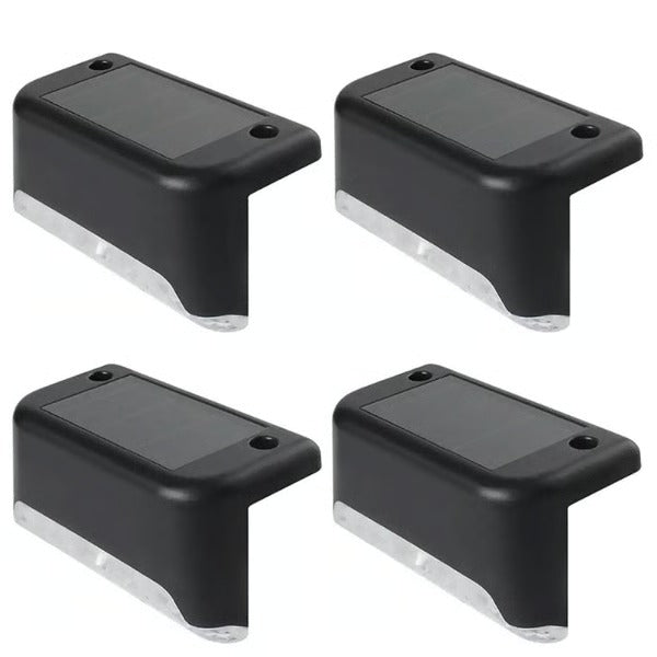 Set of 4 Outdoor Solar Powered Deck Lights - Waterproof, Energy-Efficient LED Garden Lighting for Patios, Walkways, and Decks