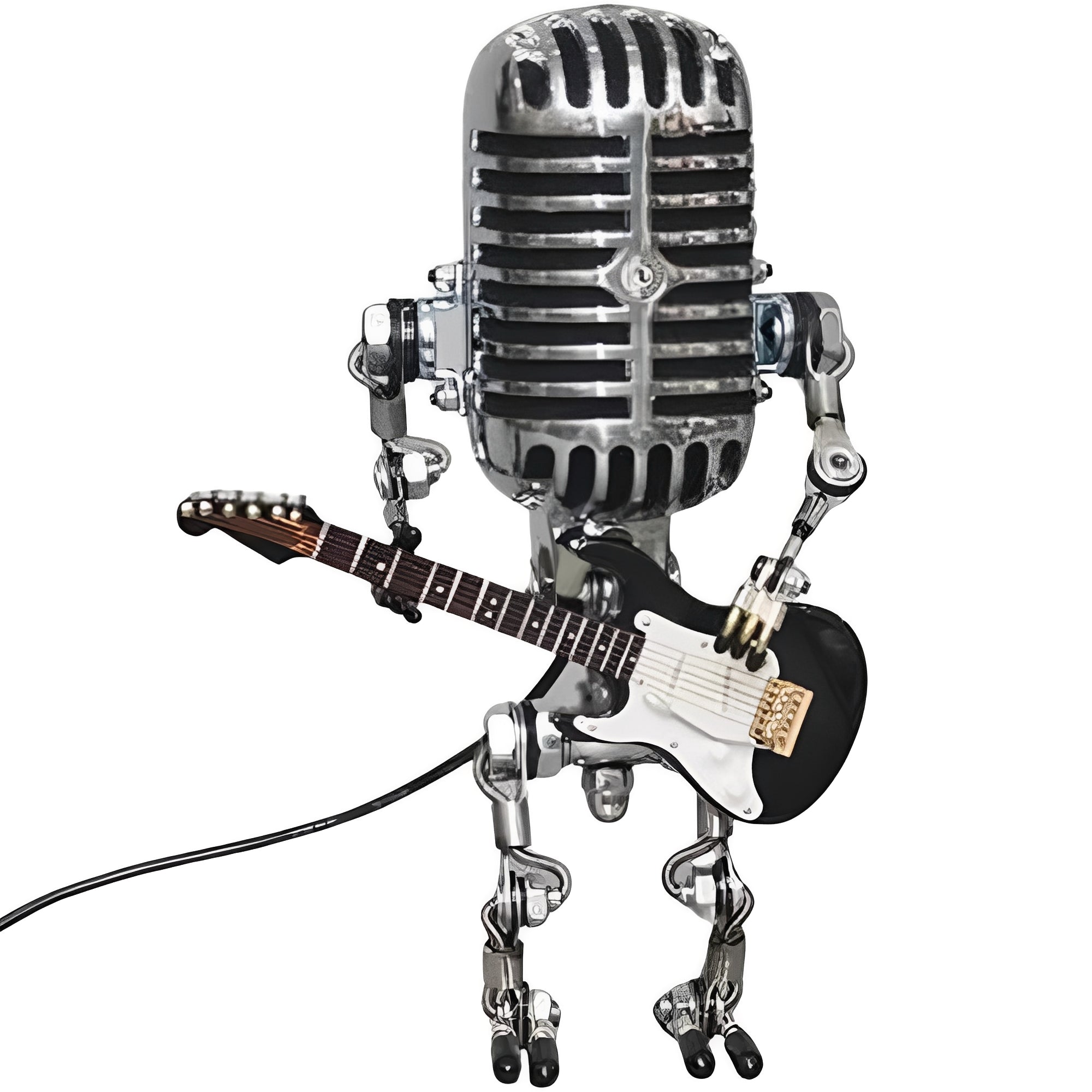 Vintage Microphone Robot Design Retro LED Desk Light – Unique Decorative Lighting for Home & Office