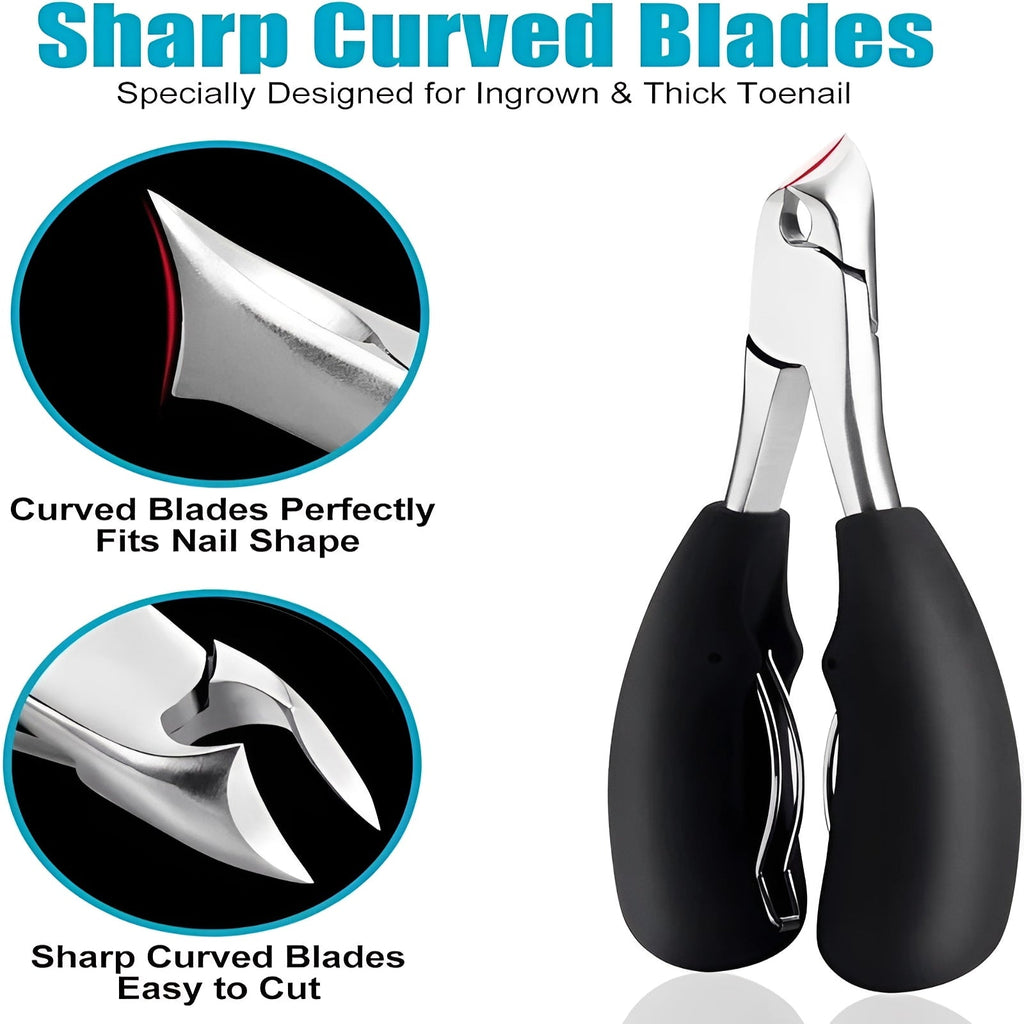 Professional Toenail Clipper for Thick Nails - Ergonomic Curved Blade Design for Precision Cutting