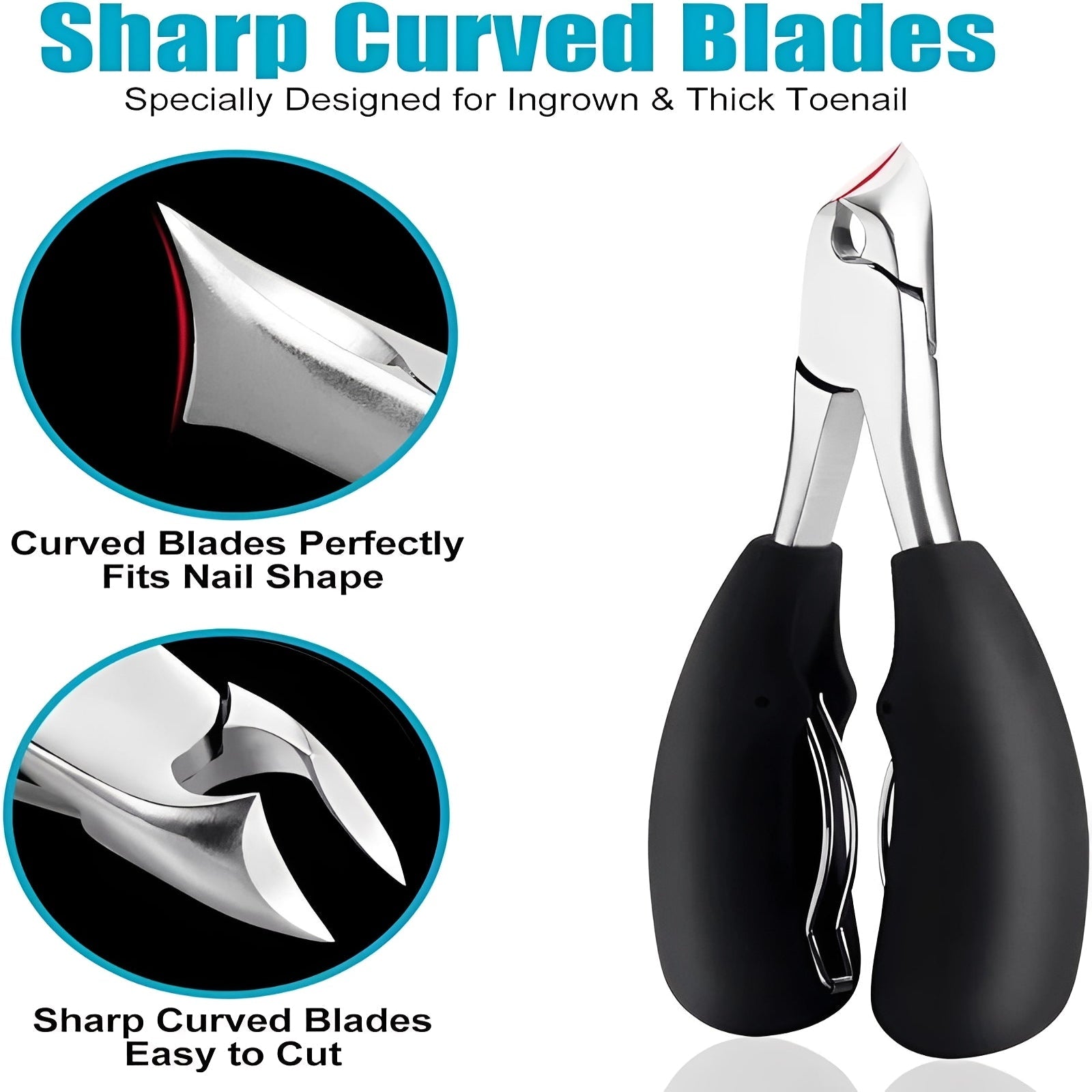 Professional Toenail Clipper for Thick Nails - Ergonomic Curved Blade Design for Precision Cutting