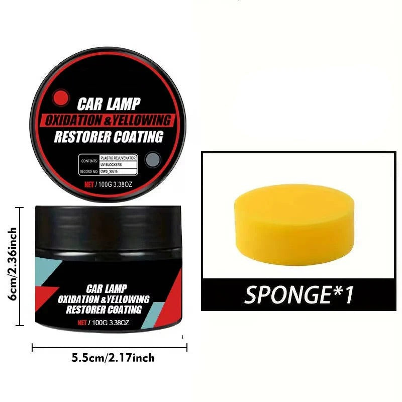 2-Pack Car Headlight Restoration Kit - Yellowing Removal Paste & Sponge for Clear, Bright Headlights