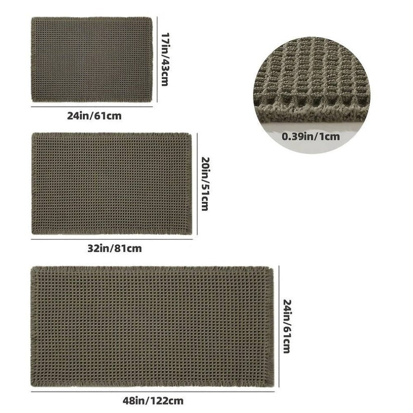 Soft & Stylish Machine Washable Bath Mat with Tassels | Non-Slip Backing for Safety & Comfort