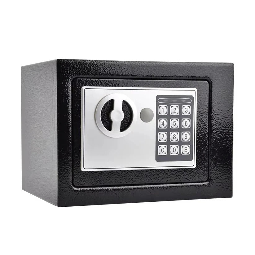 Compact Digital Safe with Keypad Lock, Backup Keys & LED Light - Secure Storage Solution