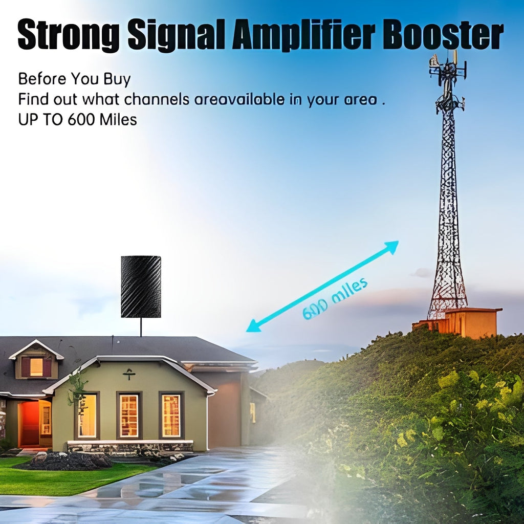 High-Performance Digital TV Antenna for Superior Over-the-Air Broadcast Reception - HD Signal Booster, Easy Setup, Indoor/Outdoor Use