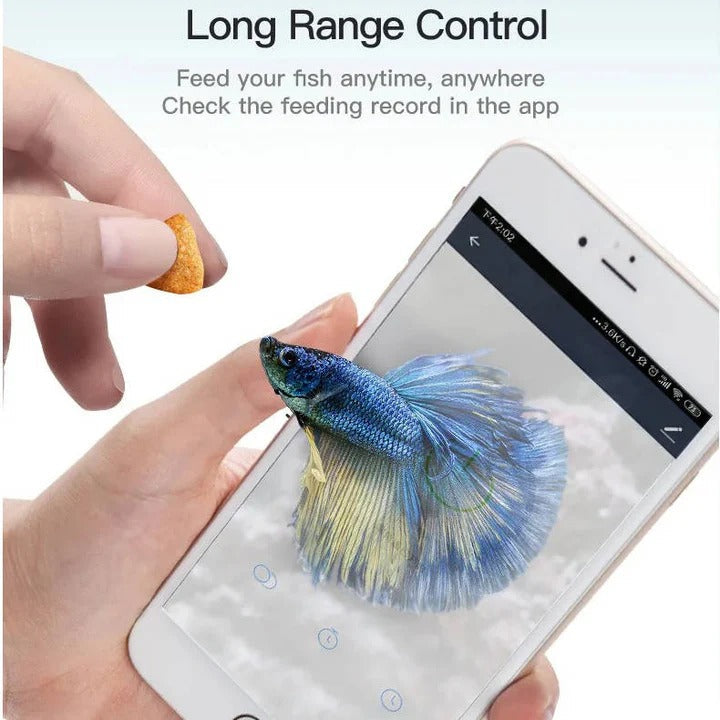 Smart Automatic Fish Feeder with Remote Scheduling & Custom Feeding Times - Ideal for Aquariums