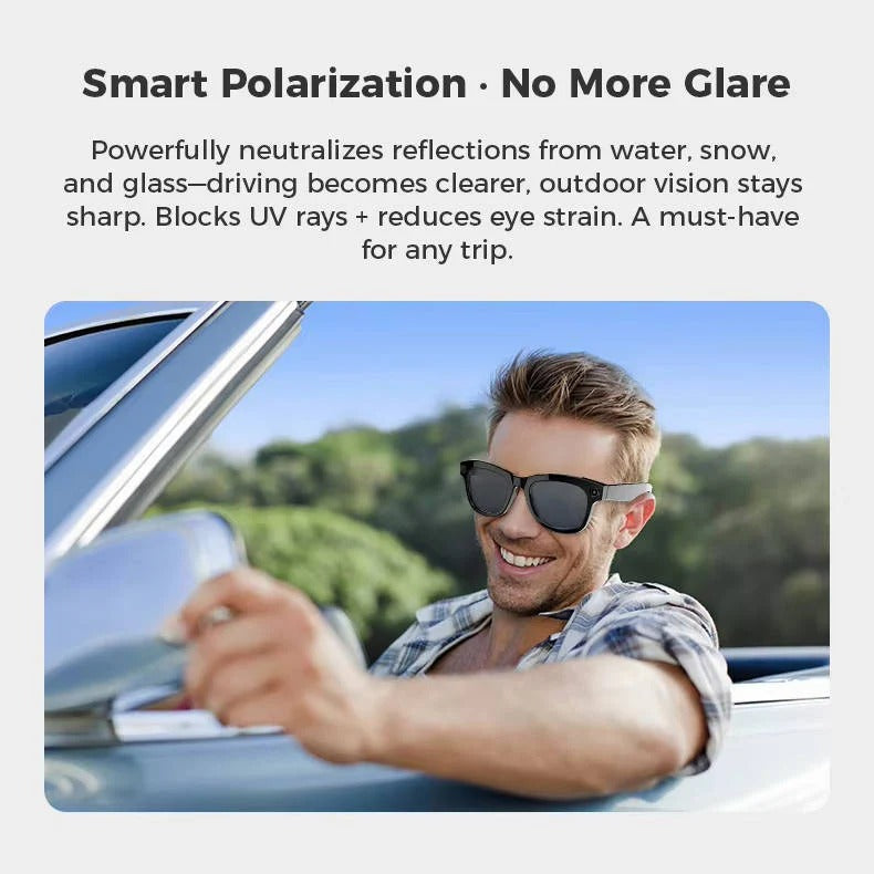 Smart Glasses with Integrated Video Camera & Bluetooth Audio - Stylish Wearable Tech for Hands-Free Recording & Streaming
