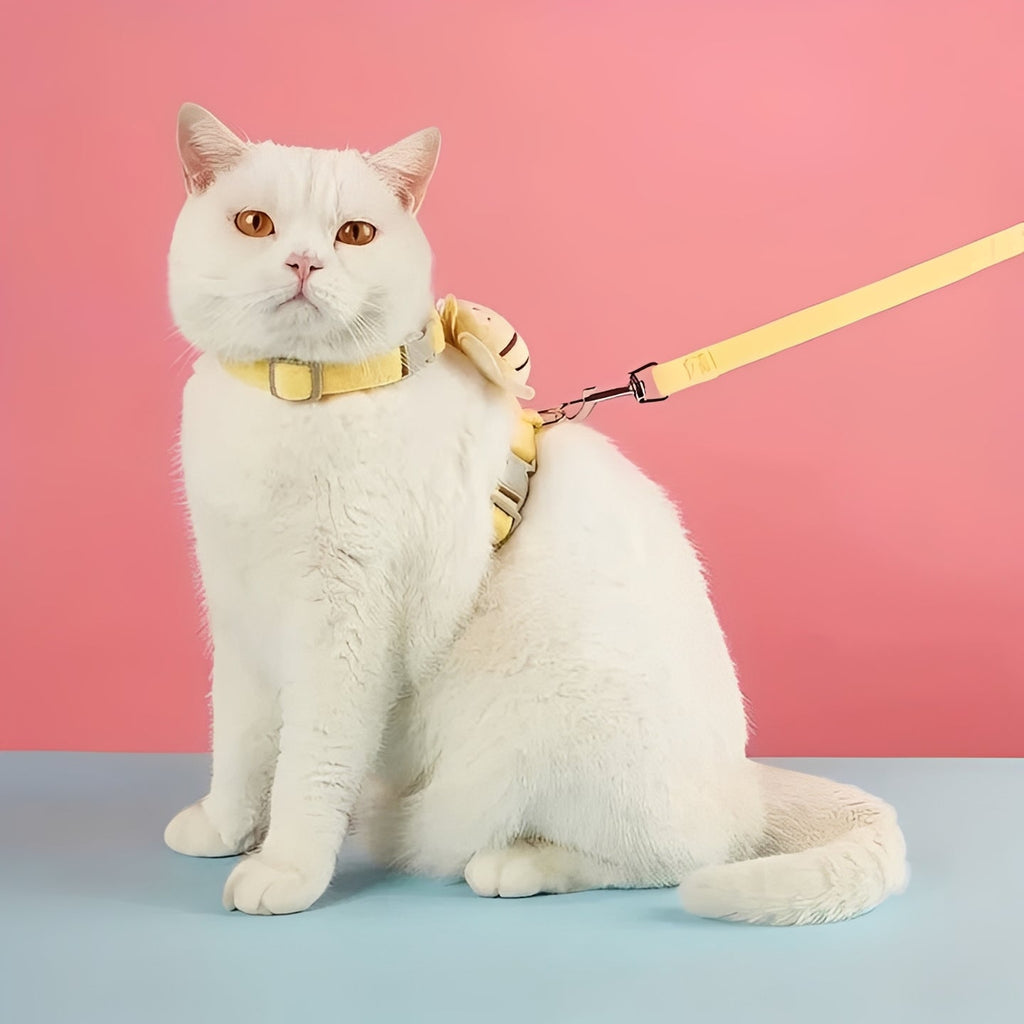 Adjustable Cat Harness and Collar Set - Comfortable & Secure Fit for Cats - Perfect for Walking & Outdoor Adventures