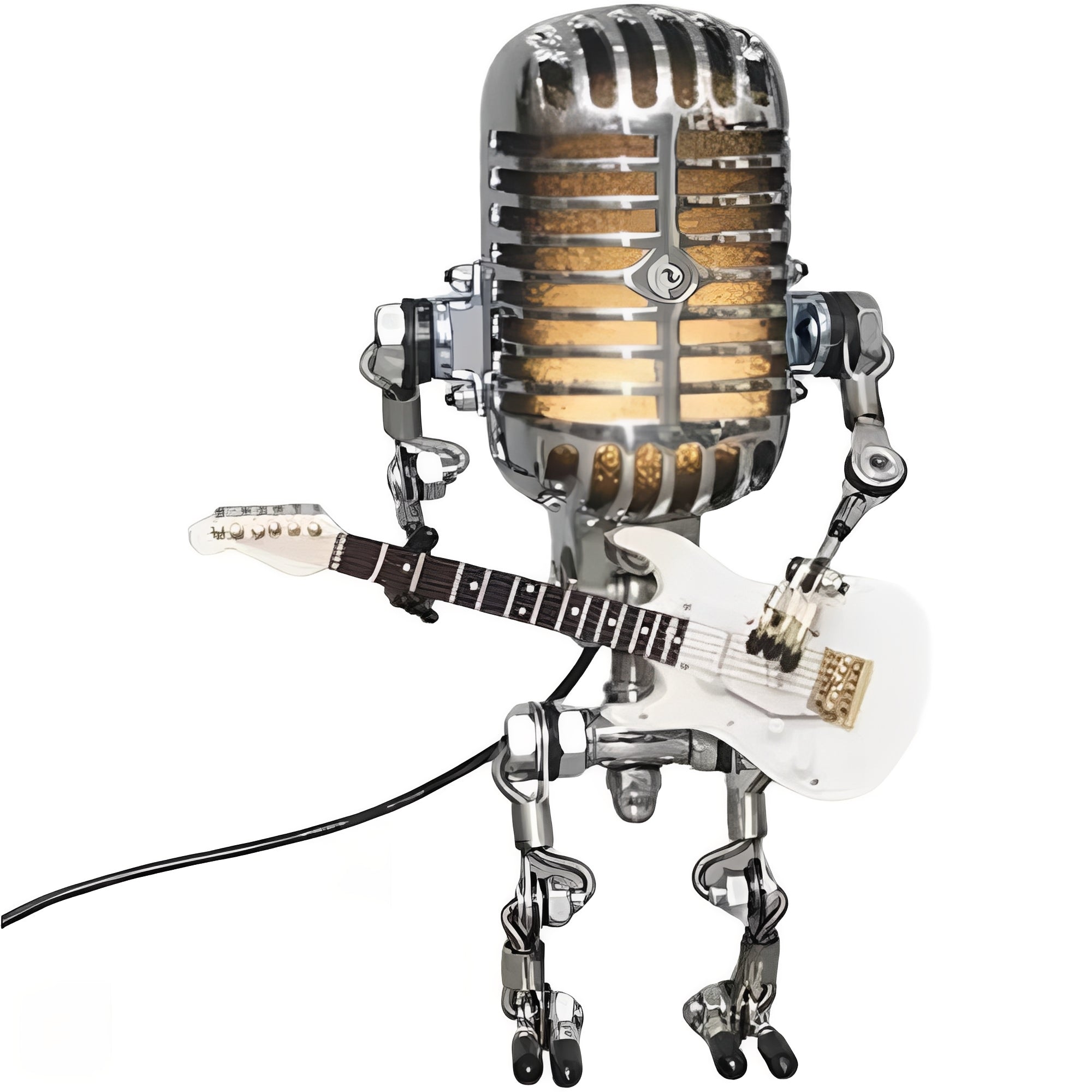 Vintage Microphone Robot Design Retro LED Desk Light – Unique Decorative Lighting for Home & Office