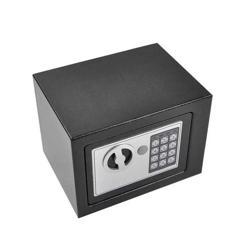 Compact Digital Safe with Keypad Lock, Backup Keys & LED Light - Secure Storage Solution
