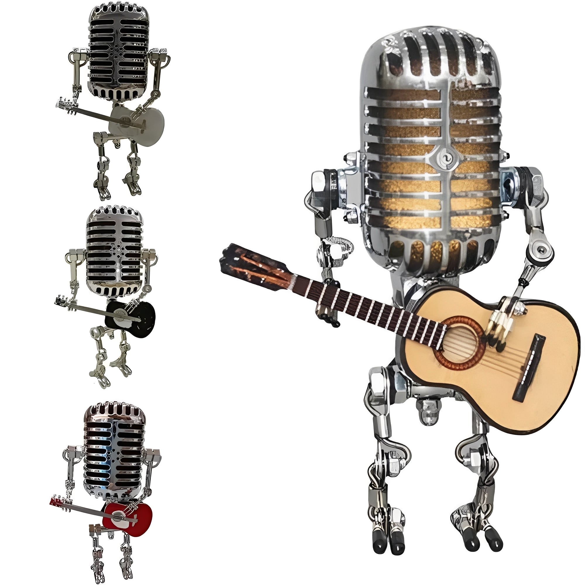 Vintage Microphone Robot Design Retro LED Desk Light – Unique Decorative Lighting for Home & Office