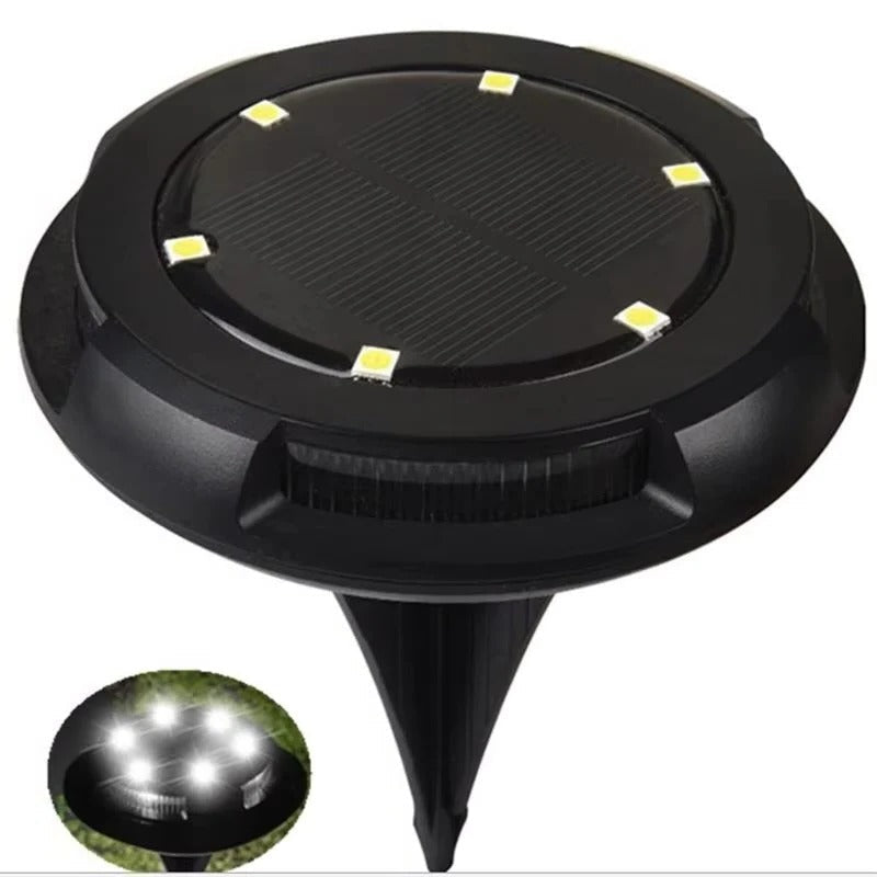 Stylish Outdoor Solar LED Ground Lights - Disk Design for Garden Pathways & Patios