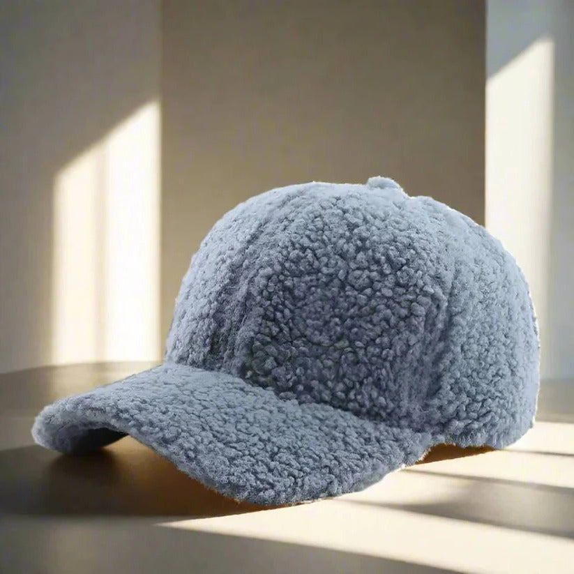 Cozy Teddy Fabric Adjustable Hat for Fall & Winter Casual Style