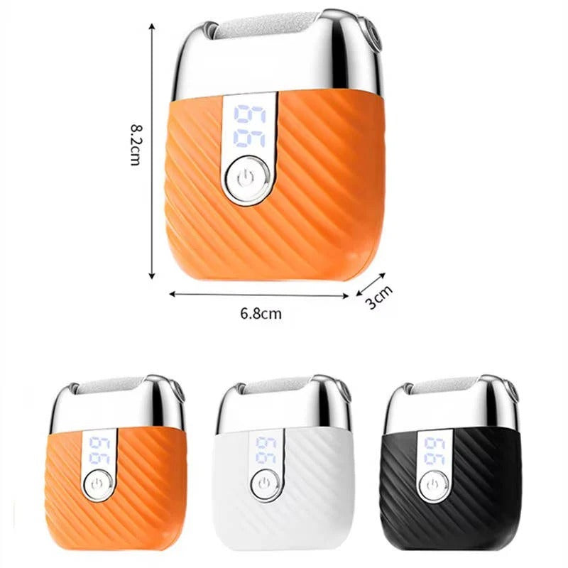 USB Rechargeable Electric Foot File - 3 Interchangeable Grinding Heads, Dual Speed Settings & Built-in LED Light for Effortless Pedicure