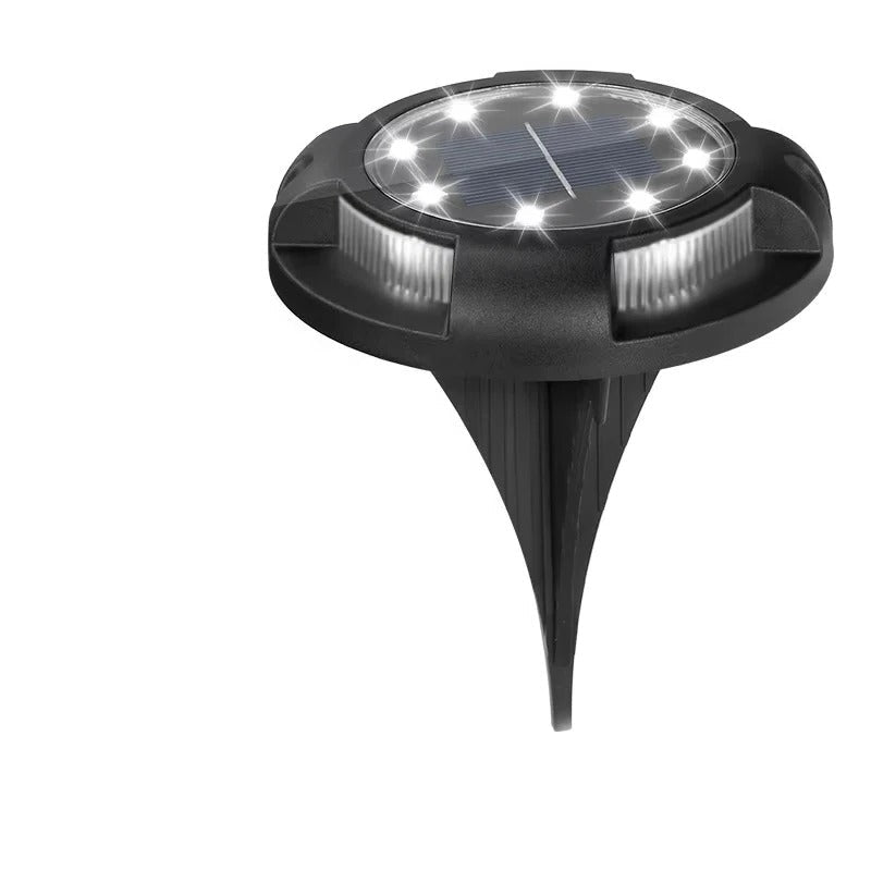 Stylish Outdoor Solar LED Ground Lights - Disk Design for Garden Pathways & Patios