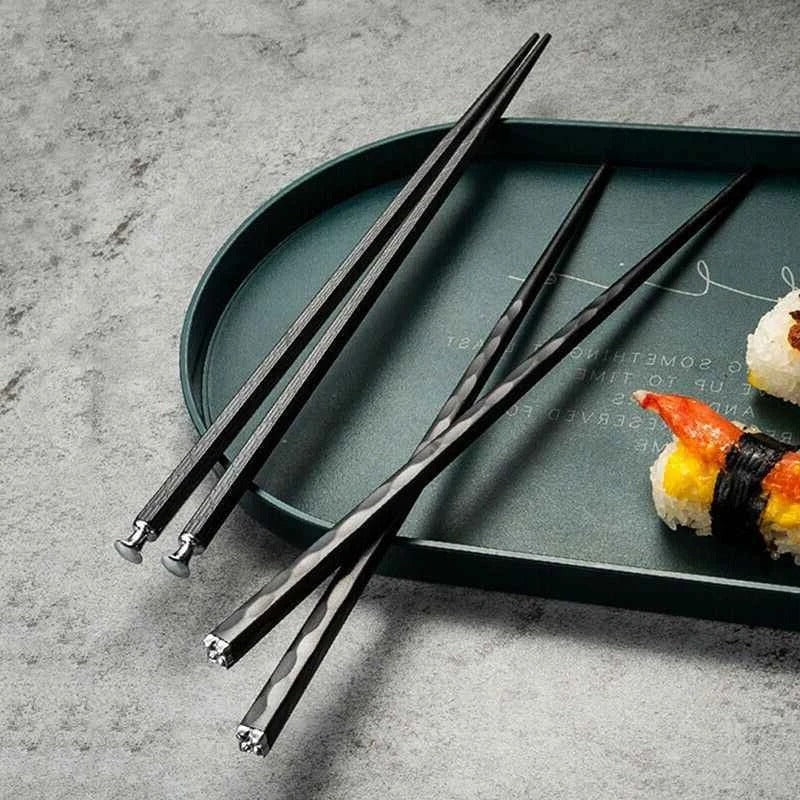 Set of 5 Pairs Reusable Chopsticks with Non-Slip Grip - Eco-Friendly & Durable Design