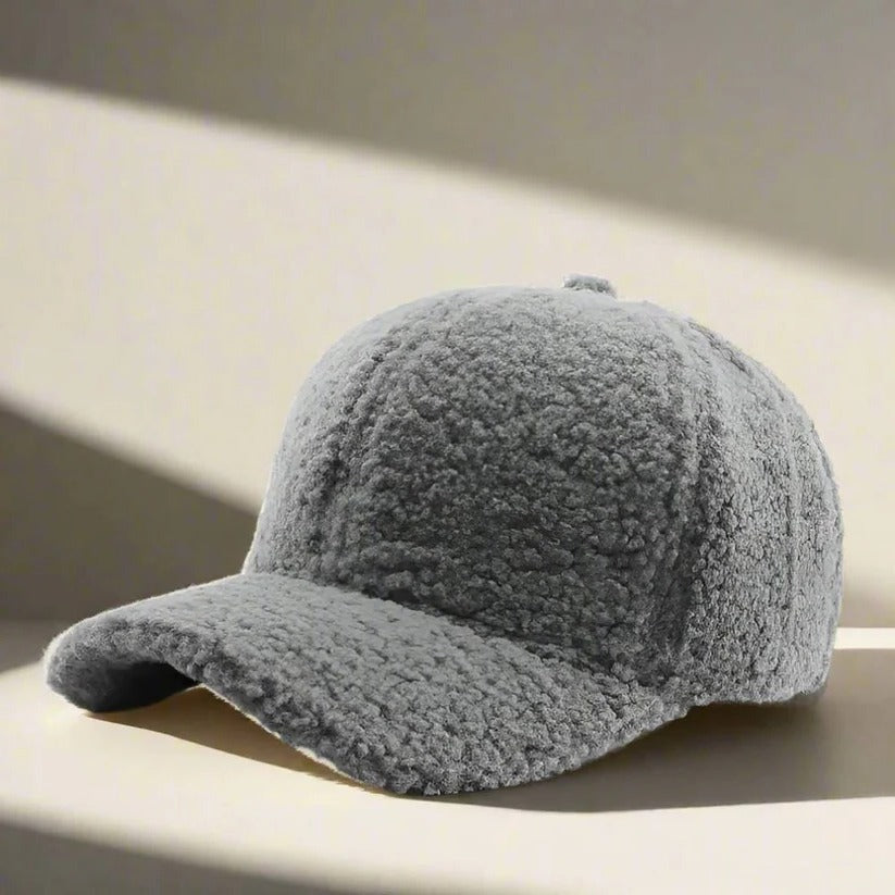 Cozy Teddy Fabric Adjustable Hat for Fall & Winter Casual Style